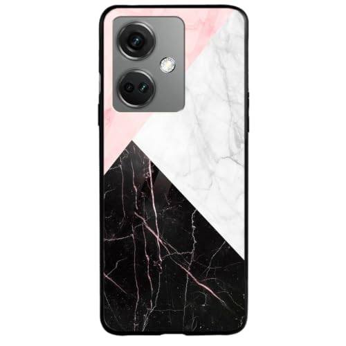 Image of COLORflow Back Cover Compatible with OnePlus Nord CE 3 5G | Beautiful Marble Black White Pink | Shockproof TPU Bumper Cover with Camera Protection Back Cover Compatible with OnePlus Nord CE 3 5G