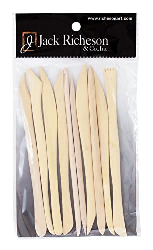 Jack Richeson Double Ended Mini Modeling Tool Set, 6 in, Wood, Set of 10