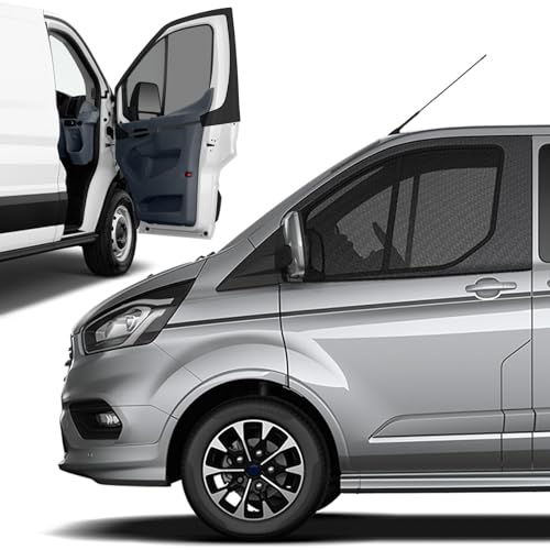 Magnetische Seitenfenster Insektenschutznetze Ersatz für Ford Transit Custom 2012-2026, Insektenschutzgitter Vordertür (Paar), Hält Insekten Fern Magnetisches Insektenschutzgitter