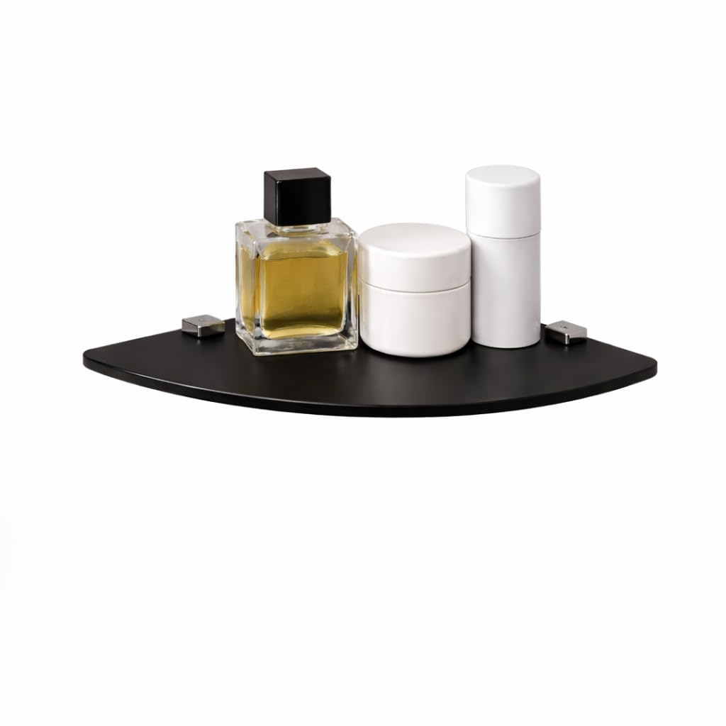 Euro Tische glazen hoekplank 35x35cm, wandplank voor badkamer, doucheplank bad, glazen badplank met 6mm ESG veiligheidsglas, verschillende maten ( helder