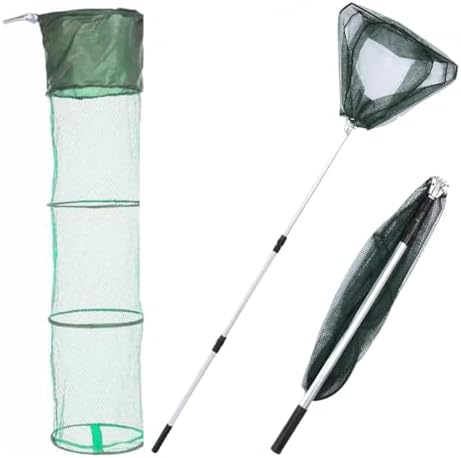 Kit Passaguá Retrátil 1,72 Telescópico + Samburá Cesto Peixe 150c...