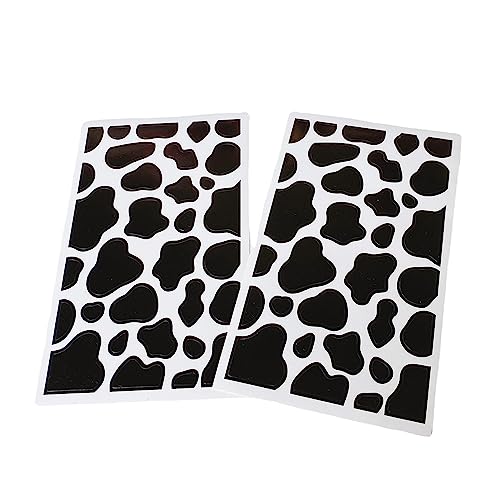 Image of 12 Sheets Small Cow Print Sticker Black Spot Vinyl Decal Sticker Cow Patches Waterproof DIY Decorative Stickers Crafts