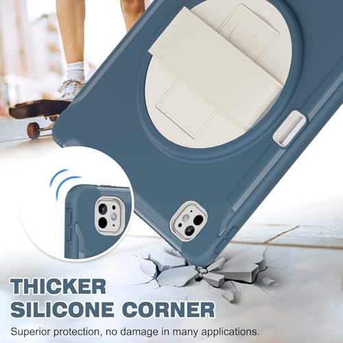 Funda para iPad Pro 11 M5 M4 con protector de pantalla y soporte giratorio de 360 grados 3