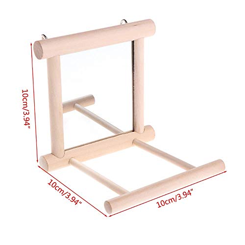 image for Litewoo Bird Mirror Wooden Hanging Swing Interactive Play Toys for Sma