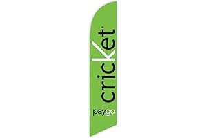 Cricket Paygo 12ft Green PayGo Feather Advertising Flag Replacement