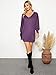 ZANZEA Women's V Neck Long Sleeve Casual Oversized Baggy Tops Loose Blouses Pullover Tunic Sweater Sweartshirt Dress Purple XXX-Large