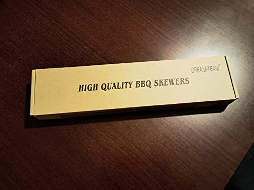 LUKEDAI BBQ Skewers Reusable Stainless Steel Metal BBQ Skewers Barbecue Skewers, 24PCS, 13inch