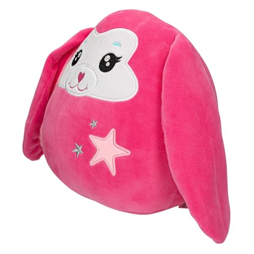 Depesche 13044 Ylvi Swoppies - Kuscheltier Hase in Pink, mit Leuchteffekt, Stern und langen Schlappohren, ca. 30 cm großes Plüschtier