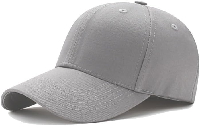 Gray Cotton Baseball Cap – Adjustable Sun Protection Hat for Men & Women