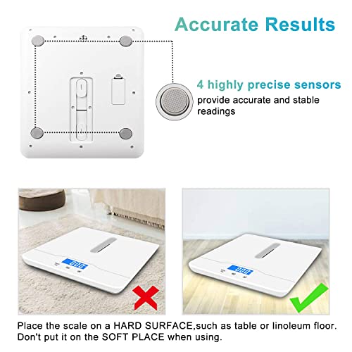 Image of Digital Pet Scale, Baby Scale, with 3 Weighing Modes(kg /oz /lb), Max 220 lbs, Capacity with Precision up to 0.02lbs, White, Suitable for Infant, Puppies, Mom