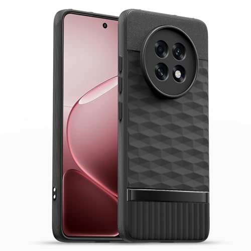 Image of Pikkme Back Cover for Oppo F31 Pro Plus 5G Camera Protection 3D Hexa Cube Design Silicone Protective Bumper Case (Black)