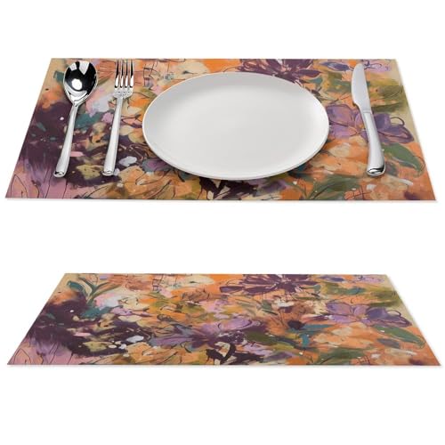 Sets de table violets en PVC pour décoration de fête et mariage - 2