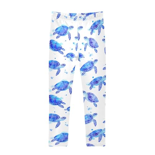 Many Watercolor Turtle Girls Leggings Athletic Pants Tights Stretch Bottom