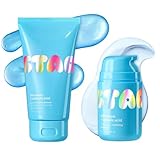 Starface Skincare Duo: Star Wash + Salicylic Acid (5 fl oz) and Star Cream + Salicylic Acid (1.7 fl oz), Foaming Cleanser and Hydrating Moisturizer, Minimize Breakouts and Unclog Pores, Unscented