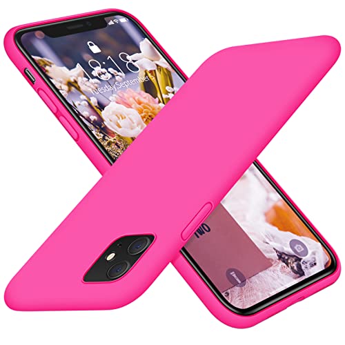 DTTO Compatible with iPhone 11 Case, [Romance Series] Full Covered Silicone Cover [Enhanced Camera and Screen Protection] with Honeycomb Grid Pattern Cushion for iPhone 11 6.1” 2019,Barbie Pink