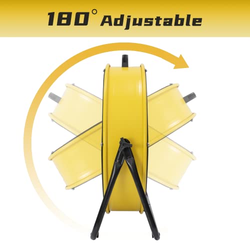 Hicfm 8200 Cfm 24 Inch Portable High Velocity Drum Fan With Powerful 1/3 Hp Motor, Turbo Blade, 3 Speed Low Noise Design And 9Ft Power Cord For Air Circulation, Convenience - Ul Listed #TOP4