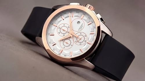 Image of Daniel Radcliffe Men's Analog Watch | Stylish Rose Gold & Black Dial Wrist Watch for Men | Chronograph Design, Premium Strap, Casual & Formal Watch