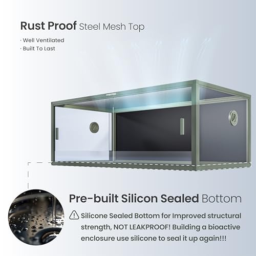 Image of Phailozoo Lightweight 85 Gallon Reptile Enclosure for Snake, Bearded Dragon | Optimal Ventilation & Light Penetration by Rust Proof Mesh Top, Easy Assembly within 6 Steps with Clear Instruction