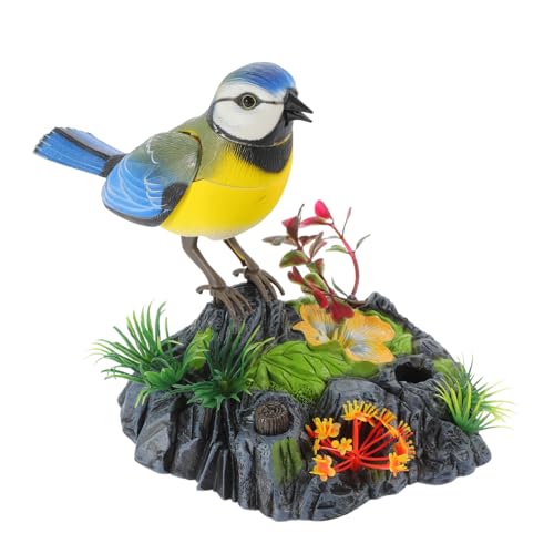SUPVOX 1pc Electric Sounding Bird Voice Toy Imitation Bird Cage Ornament Yellow Battery Decor for Home