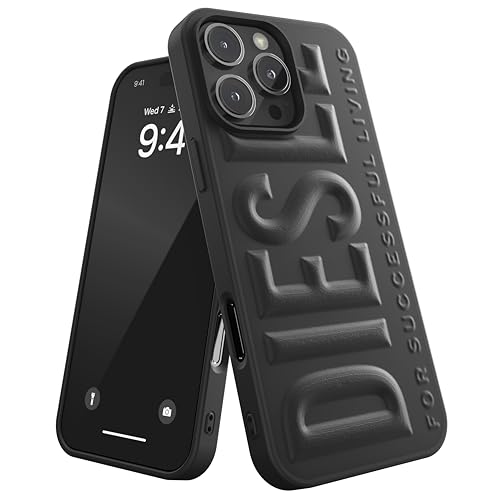 DIESEL iPhone16ProMax �p �݊� �P�[�X 3D���S �|���E���^�� ������� �u�����h ���S �f�U�C�� �� �i �f�B�[�[�� iPhone 16 Pro Max ���� �J�o�[ �u���b�N �j