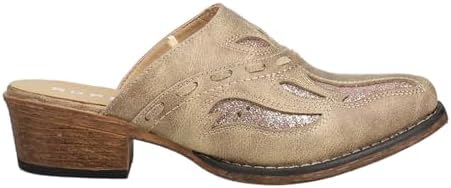 ROPER Womens Beth Glittered Snip Toe Mules Casual Boots Low Heel 1-2" - Beige - Size 7 M | Image 2