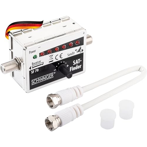 SCHWAIGER SF70 531 SAT-Finder digital Satellitenerkennung Satelliten-Finder Messgerät optimale Positionierung Satelliten-Schüssel mit 6 LED Messbereichsanzeige