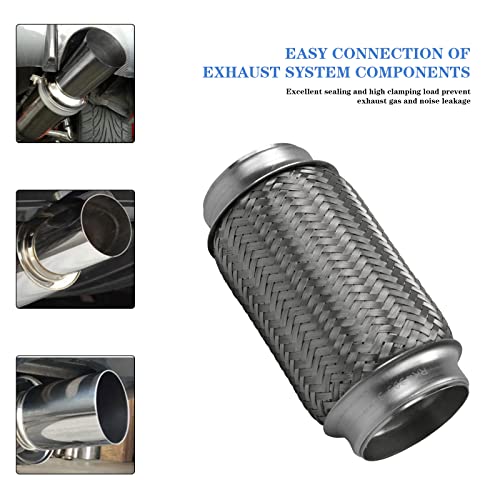 Image of Exhaust Flex Pipe 3 inchx8 inch Heavy Duty Stainless Steel 8 inch OL | RK7522, RP Remarkable Power