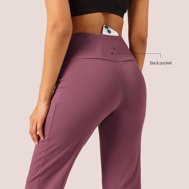 Image of BlissClub Women's Ultimate Straight Pants - Lite, High Waist Formal Trousers with Wide Waistband, Tall (for Women Above 5'5 ft)