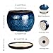 SQOWL 6 Inch Plant Pot - Ceramic Planter Pot with Drainage Hole and Saucer, Succulent Pot Round Flower Pot for Indoor Plants Outdoor, Blue