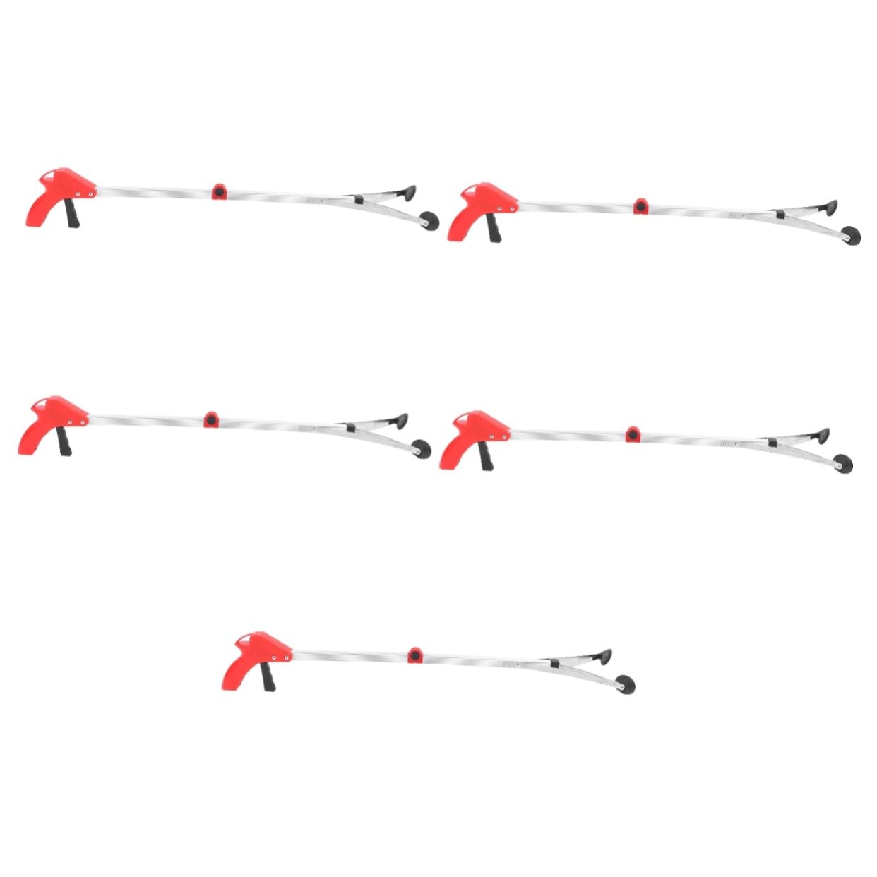 5 Stück Müllfalle Müllgreifer-Tool Picker Reacher-Greifer wählen Handgreifer werkzeug Müllklammer Greifer für Müll faltbarer Greifer für ältere Menschen Müllclip Aluminiumlegierung