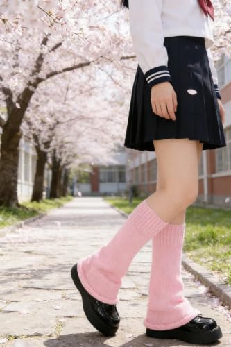 Image of WODECASA Girls Kawaii Leg Warmers Knitted Flared Leg Sleeves Goth Crochet Baggy Cuff Ankle Heap Socks