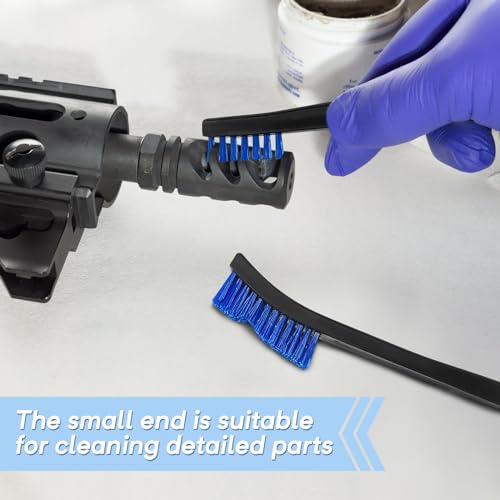 Image of Nylon Brush Set, 10 Pack Double-Ended Nylon Brushes for Cleaning | Blue 7-inch Detail Brushes for Cleaning Gun Parts, Tools, Metal Fixtures, Grooves, Corners and Tight Spaces