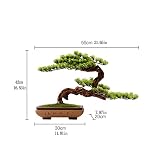 Sztuczne drzewko bonsai, chińskie, matowe, ceramiczne, doniczkowe, dekoracja rockowa, sztuczny mech, realistyczne zielone rośliny, do salonu, gabinetu i biura, do biura, salonu