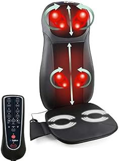 Zyllion ZMA-14-BK FDA Listed Shiatsu Neck & Back Massager Cushion with Heat (Black)