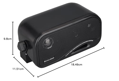 Caliber CSB2 Aufbaulautsprecher Auto (Set) - 3-Wege Koaxial System 120W (80W RMS) - Universal Lautsprecherboxen mit Halterung für KFZ, Wohnmobil, Oldtimer & Boot - Schwarz