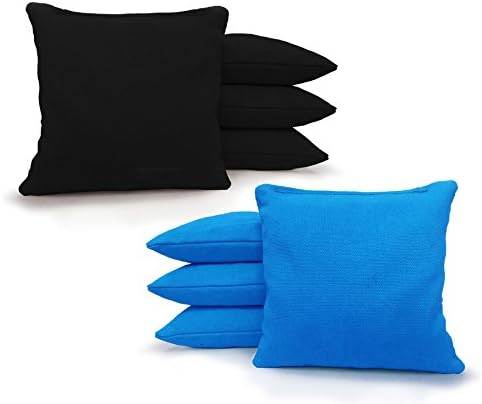 Tailgating Pros Regulation Cornhole Bags 17 Colors Handmade (Set of 8) by Johnson Enterprise, LLC (Black/Turquoise)