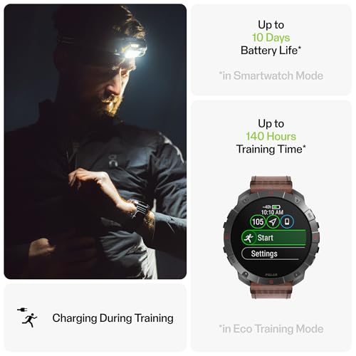 Image of POLAR Grit X2 Pro Titan Ultra Premium GPS Smart Sports Watch - Ultimate Outdoor Adventure Watch with Rugged Titanium Design, Advanced Navigation, with an Additional Leather Wristband, Titan