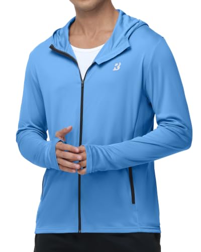 Image of Roadbox Men's UPF 50+ Zip Up Sun Hoodie, UV Protection Lightweight Jacket