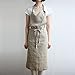 Linen Apron 4 Color, Unisex Adjustable Easy Care House Simple Long Apron Beige
