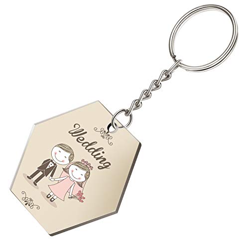 24 Pieces Acrylic Transparent Discs and 24 Pieces Key Chains Clear Acrylic Keychain Blanks for DIY Projects and Crafts, 2 Inch (Hexagon)