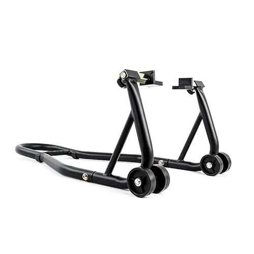 Béquille Arrière Universelle à Patins pour Tous Types de Bras Oscillants - Stabilité et Praticité pour Moto - Noir