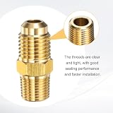 QUARKZMAN 2 szt. mosiężne łączniki rurowe Flare 1/4" OD x 1/8" NPT męski pół union adapter gazowy flare para mosiężne złącze węża do systemów gazowych