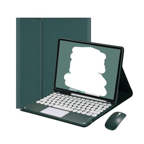 Étui clavier magnétique iPad Air 13 2024 kuaijiexiaopu en cuir silicone vert nuit avec souris