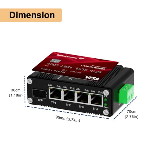 Switch industriel 4 ports Gigabit PoE+ commutateur rail DIN