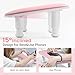 Big Arm Rest for Nails Tech: 2nd Generation U-Shaped Manicure Nail Arm Rest Stand Height Adjustable Armrest Microfiber PU Leather Hand Rest Pillow for Acrylic Nails (Pink)