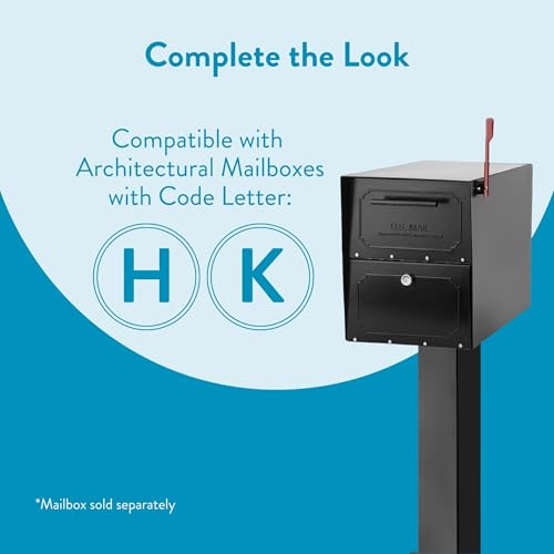 Architectural Mailboxes Oasis 28" H Pedestal Galvanized Steel Mailbox Post, Compatibility Code H, K, 5106B, Black by ARCHITECTURAL MAILBOXES - Image 4
