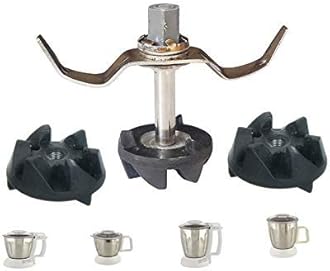 Pmw - Mixer Grinder Stainless Steel Blade Set with Coupler + Extra 2 Jar Coupler - Suitable for Panasonic