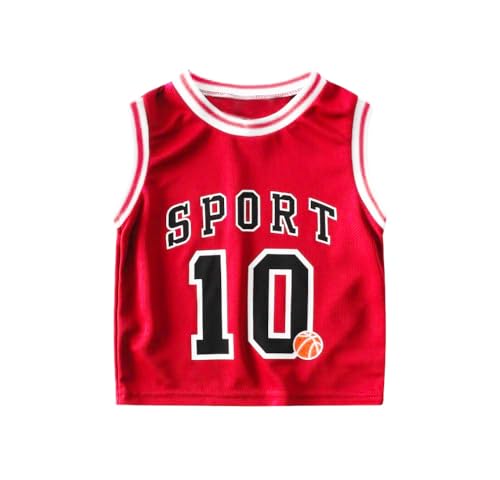 Image of Toddler Kids Sports Shorts Set Baby Boys Girls Basketball Jersey Outfit Tracksuit Tank Top Mesh Track Shorts