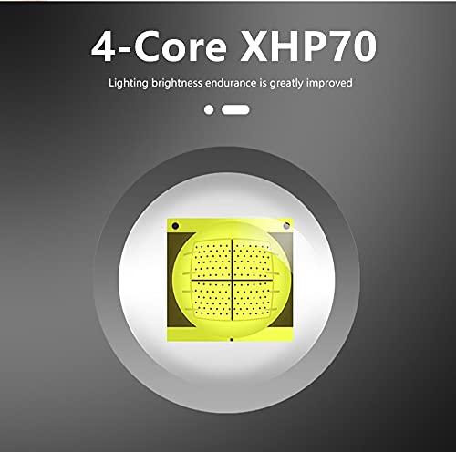 Xhp70 Led Flashlight, Super Bright 200000 Lumen Flashlight Rechargeable Zoomable 5 Modes Handheld Torch Powerful Waterproof Tactical Flashlights Outdoor Torch Lamp With Power Bank Funtion For Camping #TOP1