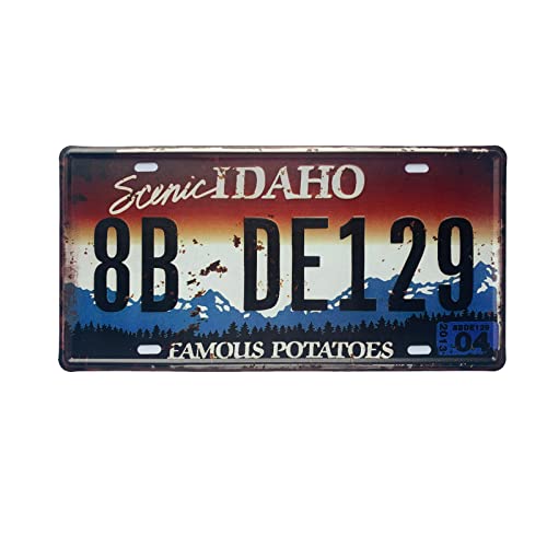 Idaho License Plate Aluminum Novelty Car Decor License Plates 12"x6" Front of Car Decorative Retro Rusty License Plate for Men Women Car-12